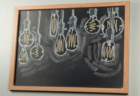 Lightbulb Chalkboard Stock Photos