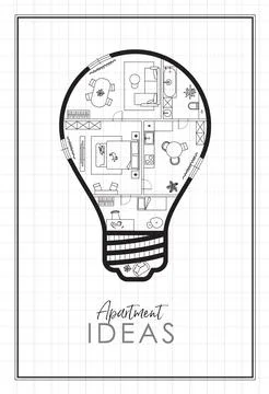 Lightbulb construction drawing white Stock Illustration