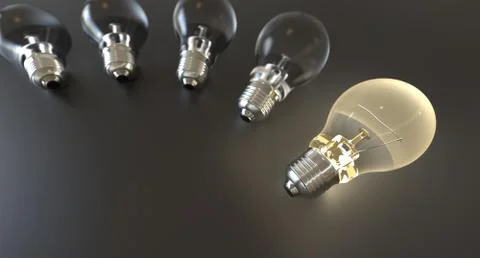 Lightbulb Creative Idea Stand Out From Crowd Stock Photos