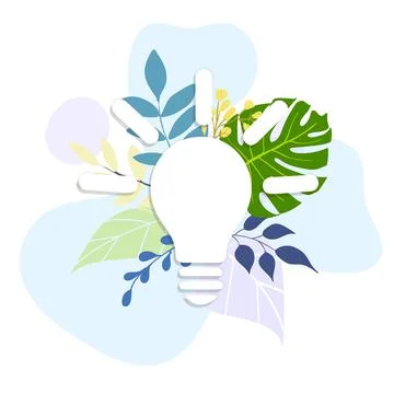 Lightbulb decorated icon flat vector illustration Stock Illustration