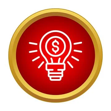Lightbulb with dollar sign inside creating money idea Stockillustratie