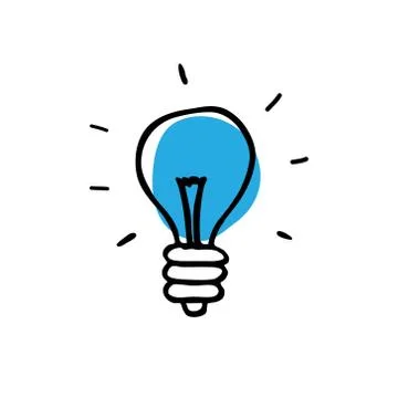 Lightbulb doodle icon, vector illustration Stock Illustration