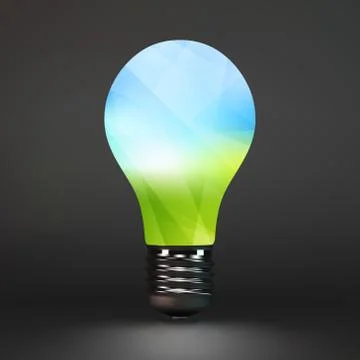 Lightbulb eco symbol. 3d vector illustration Illustrazione stock