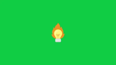 A lightbulb emitting strong light rays on green background. Stock Footage 296634776
