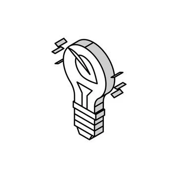 Lightbulb energy saving isometric icon vector illustration Stock Illustration