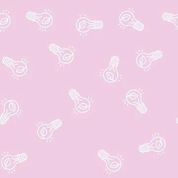 Lightbulb energy saving line seamless pattern Illustrazione stock