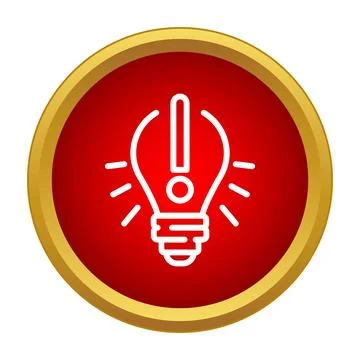 Lightbulb with exclamation mark representing creative idea and insight Illustrazione stock