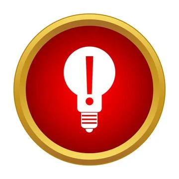 Lightbulb exclamation point icon representing creative solutions Stockillustratie