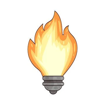Lightbulb fire illustration Stock Illustration