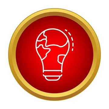 Lightbulb forming a global idea on red background Illustrazione stock