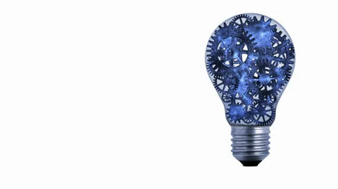 Lightbulb Gears Stock Footage 33467715