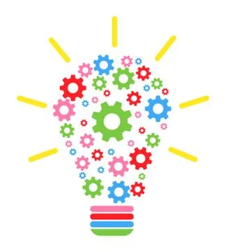 Lightbulb gears icon settings , for mobile applications web sites etc. Vector Illustrazione stock