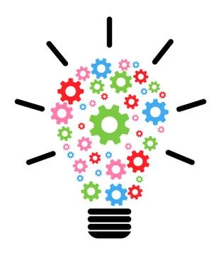 Lightbulb gears icon settings , for mobile applications web sites etc. Vector Stock Illustration