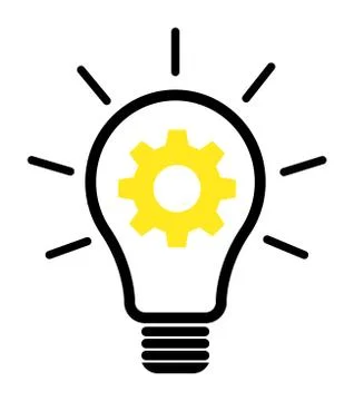 Lightbulb gears icon settings , for mobile applications web sites etc. Vector Stock Illustration