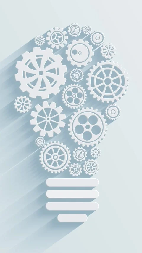 Lightbulb of gears representing innovation and creative idea Stock Footage 345667424