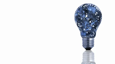 Lightbulb Gears Zoom Stock Footage 33467679