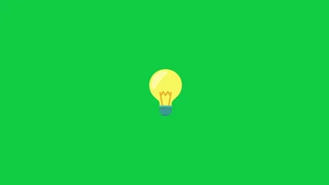 A lightbulb with glowing lines on green background, creative. Stock Footage 296634788