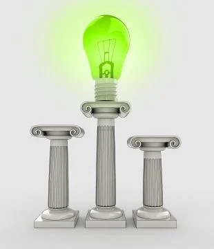 Lightbulb green renewable energy symbol illustration Stock Illustration