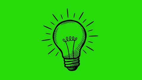 Lightbulb hand drawn style black fil animation Stock Footage 331942900