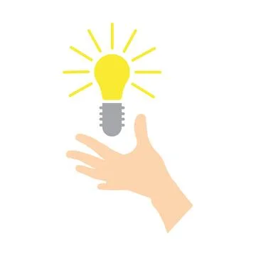 Lightbulb hand icon Stock Illustration