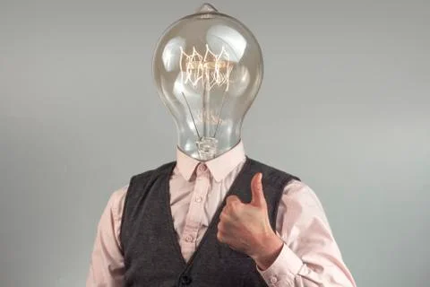 Lightbulb Head Stock Illustration