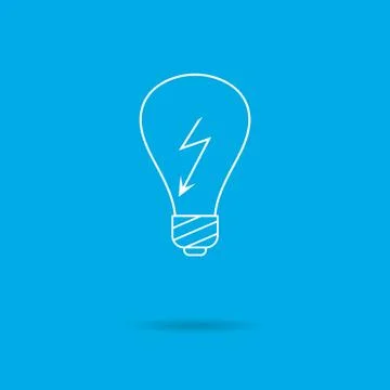 Lightbulb with high voltage sign Stock-Illustration
