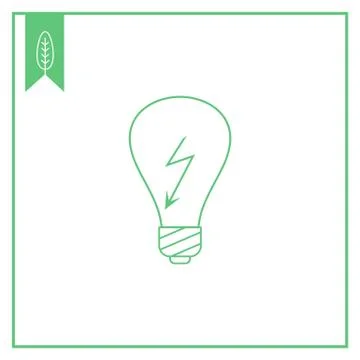 Lightbulb with high voltage sign Stock-Illustration