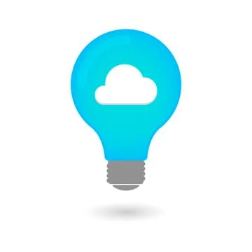Lightbulb with icon with a cloud Stock Illustration