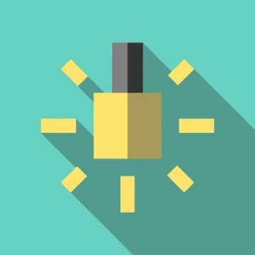 Lightbulb icon, flat style Stock Illustration