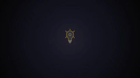 Lightbulb icon glowing on a dark background representing innovation Stock Footage 345860089