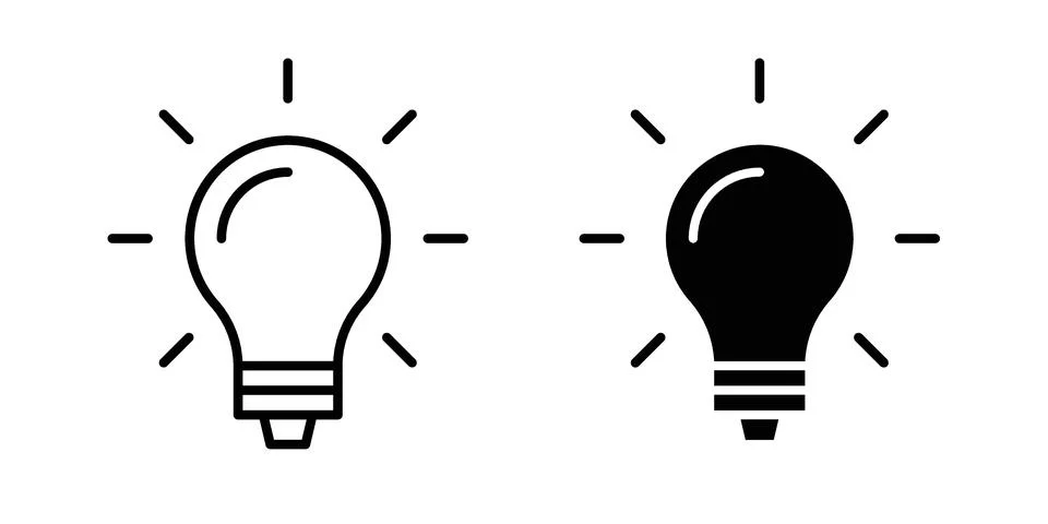 Lightbulb icon graphic element. web icon set Stock Illustration