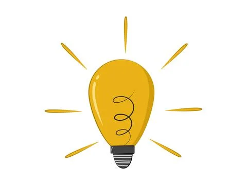 Lightbulb icon isolated on white background. Light bulb logo idea concept. Illustrazione stock