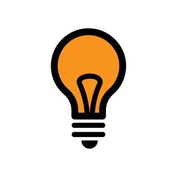 Lightbulb icon logo design template isolated illustration Stock Illustration
