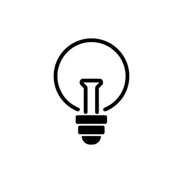 Lightbulb icon logo design template isolated illustration Illustrazione stock