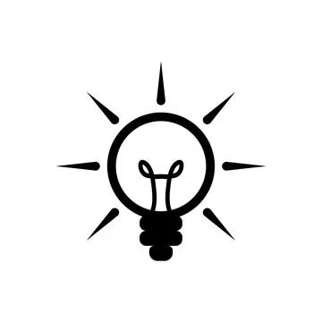 Lightbulb icon logo design template isolated illustration Stock Illustration