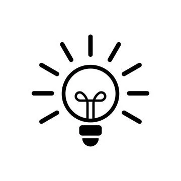 Lightbulb icon logo design template isolated illustration Stock Illustration