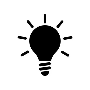 Lightbulb icon logo design template isolated illustration Stock Illustration
