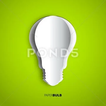 Lightbulb icon papercut, banner template for websites or business design. ide Stock Illustration