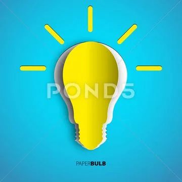 Lightbulb icon papercut, banner template for websites or business design. ide Stock Illustration