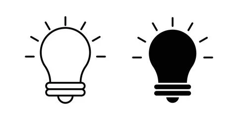 Lightbulb icon symbol. Flat Vector illustration Stock Illustration