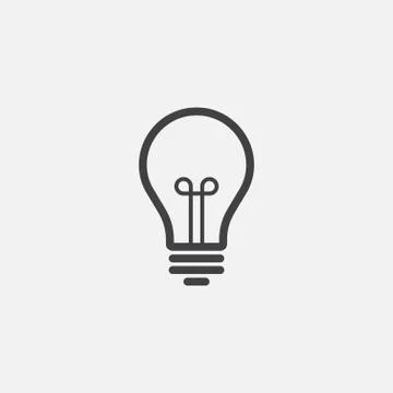 Lightbulb icon vector illustration, idea icon, lamp icon design Stock Illustration