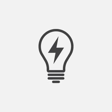 Lightbulb icon vector illustration, idea icon, lamp icon design Stock Illustration