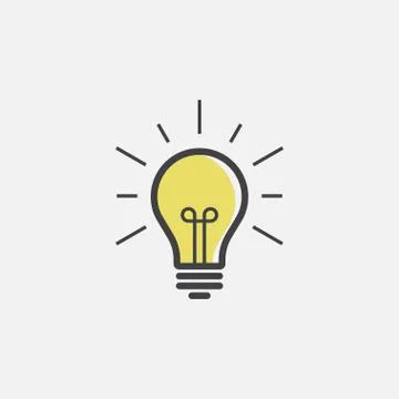 Lightbulb icon vector illustration, idea icon, lamp icon design Stock Illustration