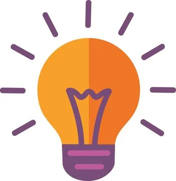 Lightbulb idea and inspiration flat icon Stock Illustration