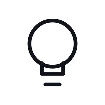 Lightbulb Idea Black White Line Icon Editable Stroke Vector Symbol Stock Illustration