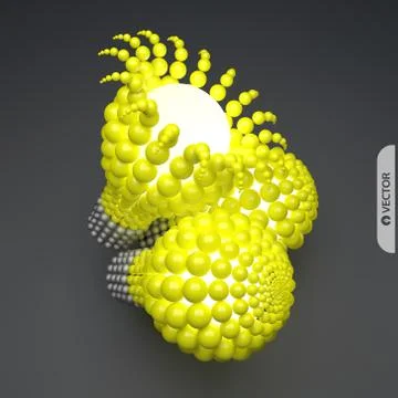 Lightbulb. Idea concept. 3D illustration for marketing. 3d spheres composition. Stock Illustration