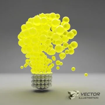 Lightbulb. Idea concept. 3d vector illustration Stock Illustration