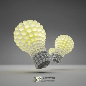 Lightbulb. Idea concept. 3d vector illustration Stock Illustration