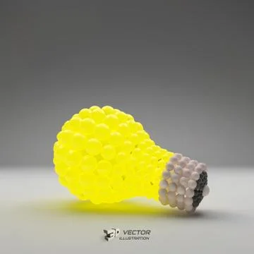 Lightbulb. Idea concept. 3d vector illustration Stock Illustration