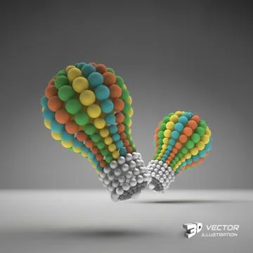 Lightbulb. Idea concept. 3d vector illustration Stock Illustration